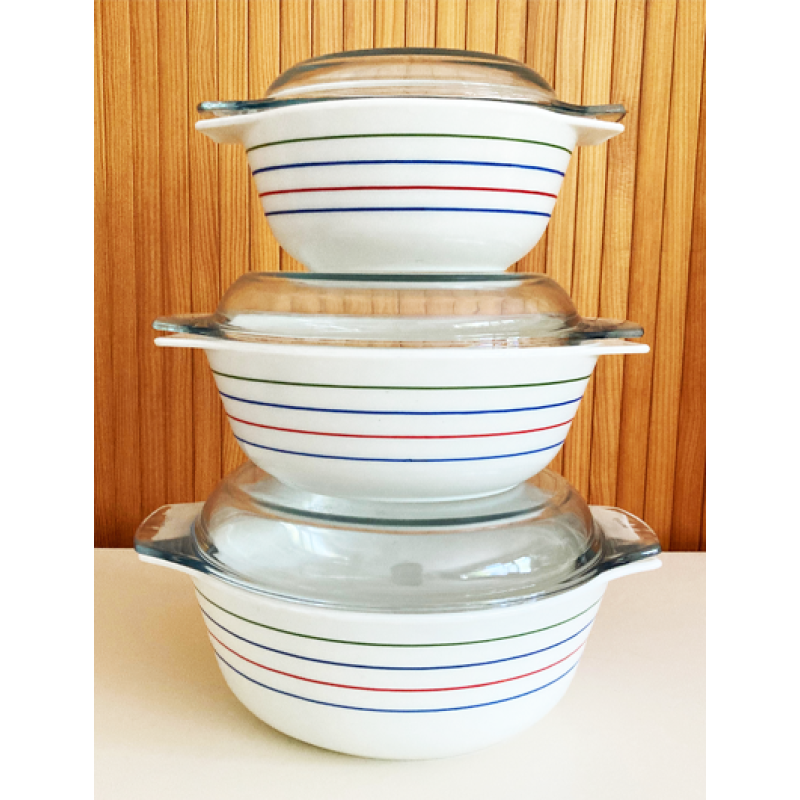 Pyrex England Spectrum ovenschalen